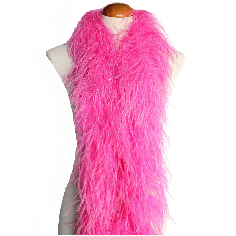 4 ply Hot Pink Ostrich Feather Boa Boas Scarf Prom Halloween Etsy