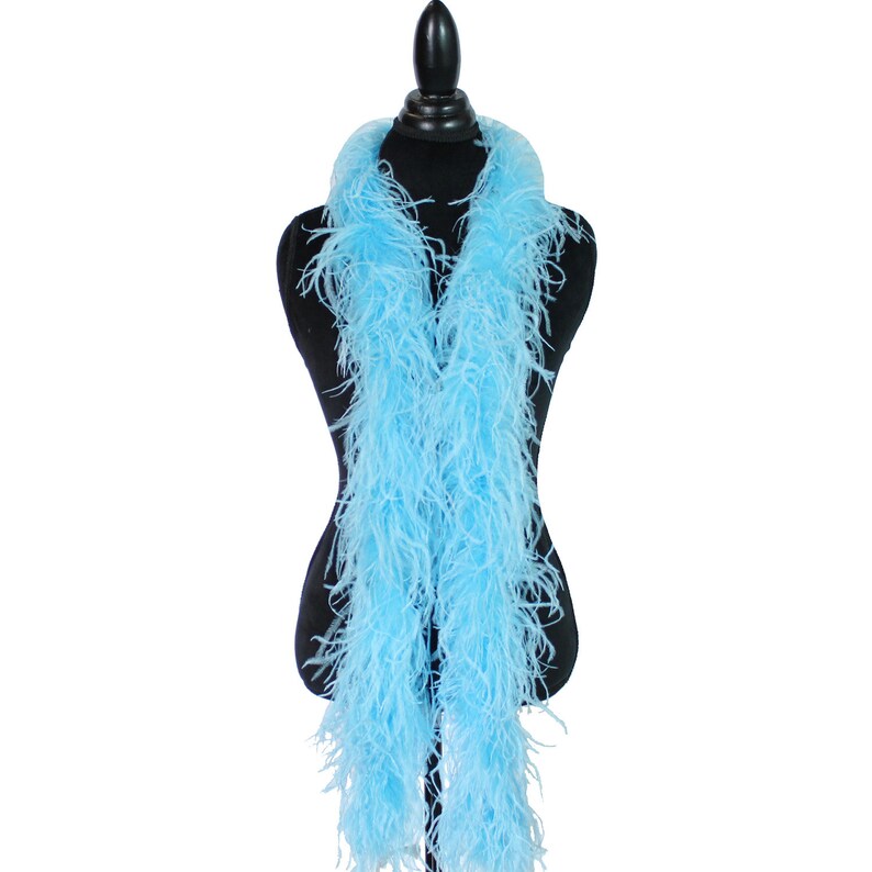 Aqua Blue 2 Ply Ostrich Feather Boa Boas Scarf Prom Halloween Etsy