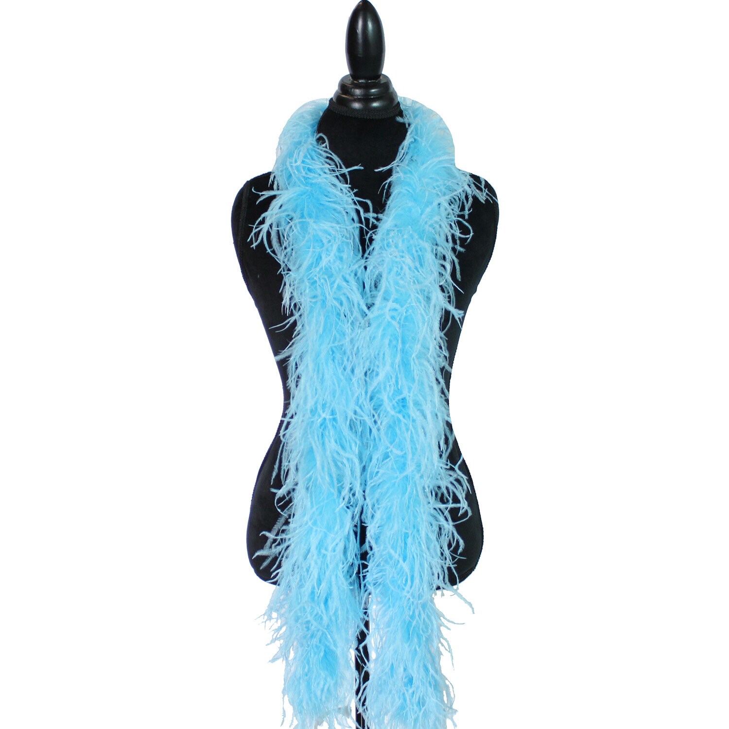 4ply Ostrich Feather Boas, Over 20 Colors to Pick Up (Aqua Blue)