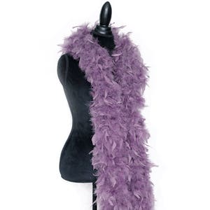 Dusty Purple 80 Gram Chandelle Feather Boa 6 Feet Long Dancing Wedding Crafting Party Dress Up Halloween Costume Decoration. SKU: 5J22