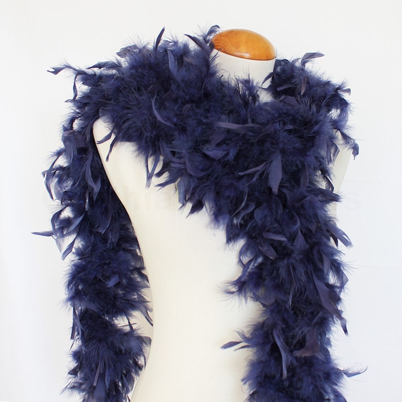 Navy Blue 65 Gram Chandelle Feather Boa 6 Feet Long Dancing Etsy