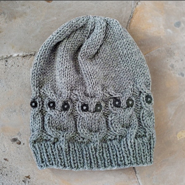 Owl slouchy beanie