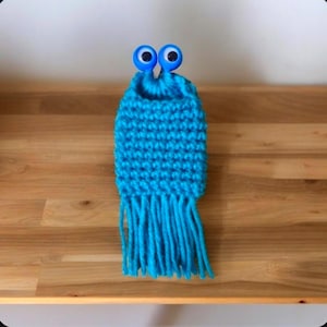 Mini Yip Yip googly eye Martian party favor, treat bag - blue