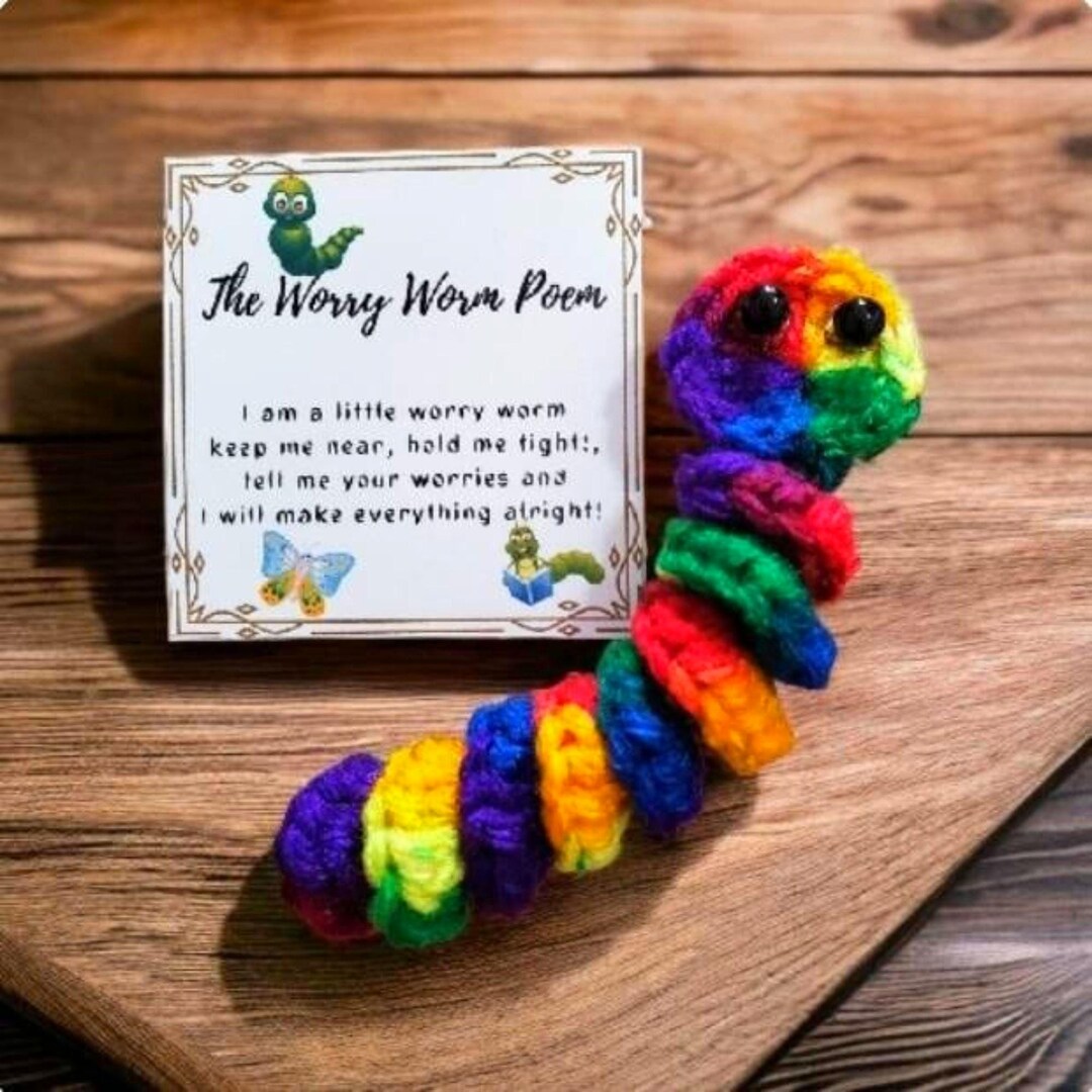 Emotional Support Worry Worm Pet, Pocket Pet - Etsy