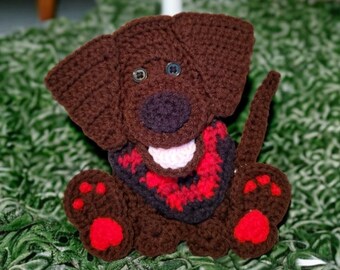 Chocolate lab dog applique