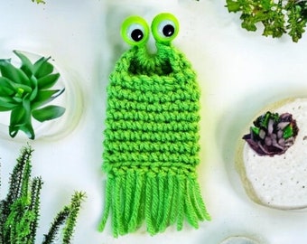 Mini yip yip party favor treat bag finger puppet - green