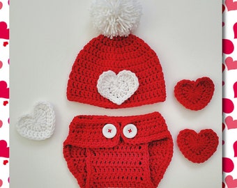 Valentine newborn outfit, Baby photo prop outfits