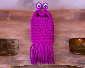 Mini Yip Yip googly eye Martian party favor, treat bag - purple