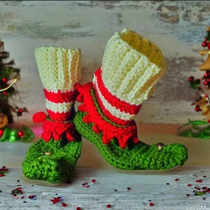 Crochet Elf Slipper Socks: Christmas Costume Booties