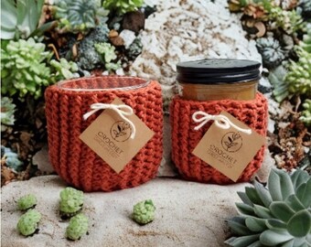 Farmhouse candle cozy - burnt orange