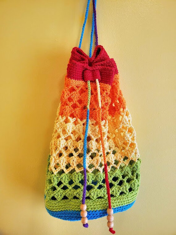 crochet cinch bag