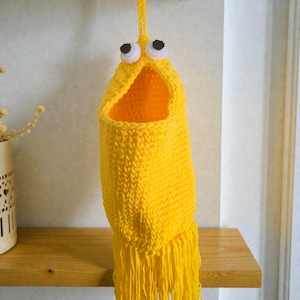 Hand-Crocheted Yip Yip Plastic Bag Holder: Sci-Fi Kitchen Storage