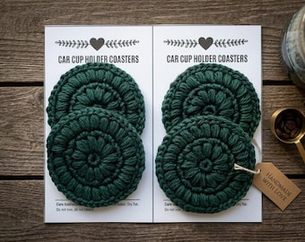 Boho Cotton Car Coasters: Handmade Cup Holder Accessories for Car, Sofa, Recliner