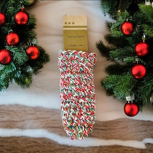 Cast Iron Handle Cover, Festive Christmas Themed, Heat Resistant, Festive Kitchen Accessory, Protects Hands from Hot Handles