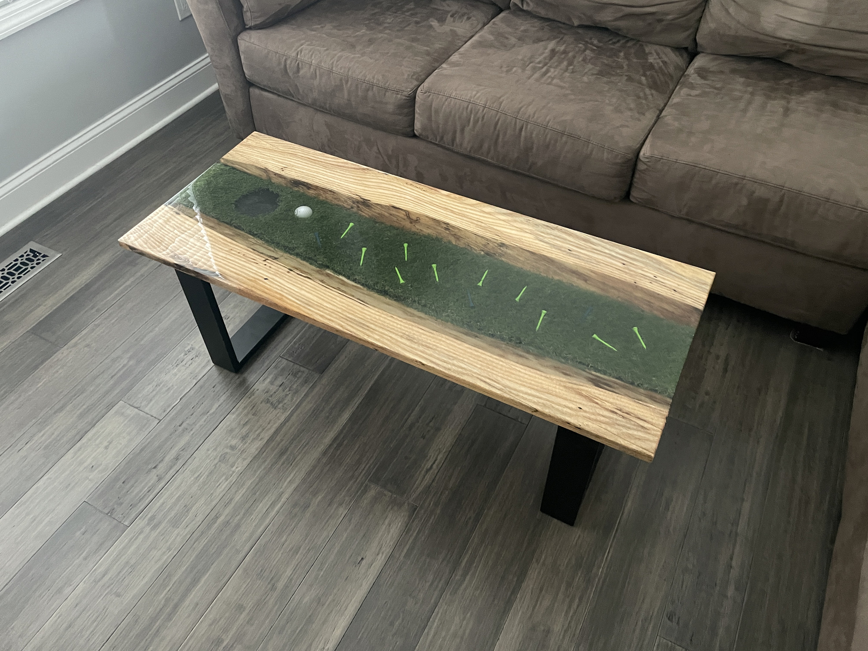 Epoxy Golf Themed Coffee Table Etsy