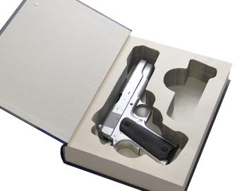 Real Hollow Book Safe for 1911 | Custom Cut Gun Concealment | Secret Handgun & Magazine Storage