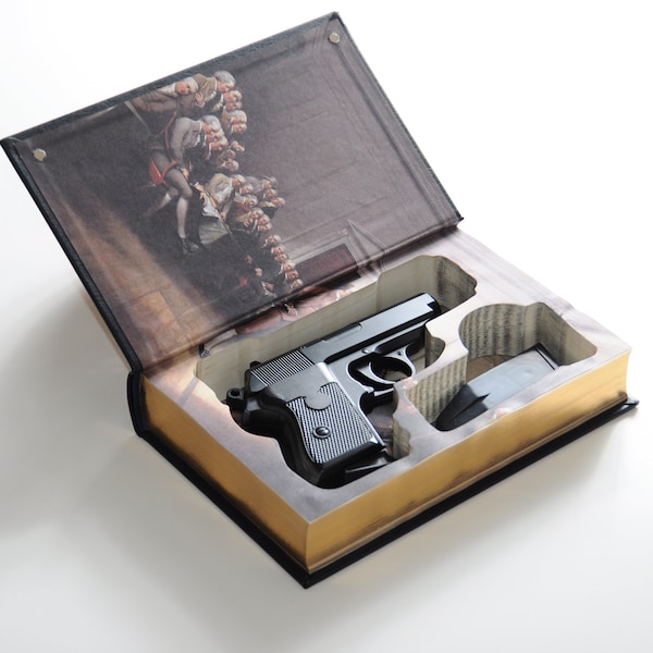 Custom Gun Book Safe voor compacte pistolen - Amerikaanse grondwet - Hidden Hide Glock, M&P, Springfield, Ruger, Sig, Keltec, Taurus, Walther