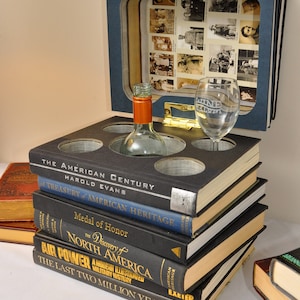 Secret Hidden Book Stack for Wine/Liquor Decanter and glasses image 3