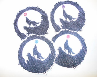 Reflective sew on Howling wolf patch