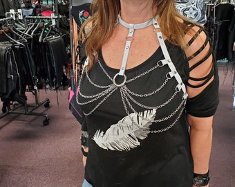 leather and chain bondage harness