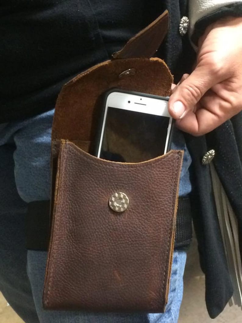 Thigh Holster Leather Cell Phone Holder Thigh Phone Holder Etsy