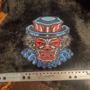 nightmare clown sew on back patch