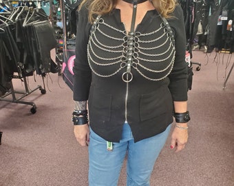 leather and chain bondage harness