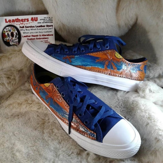 tooled leather converse shoes