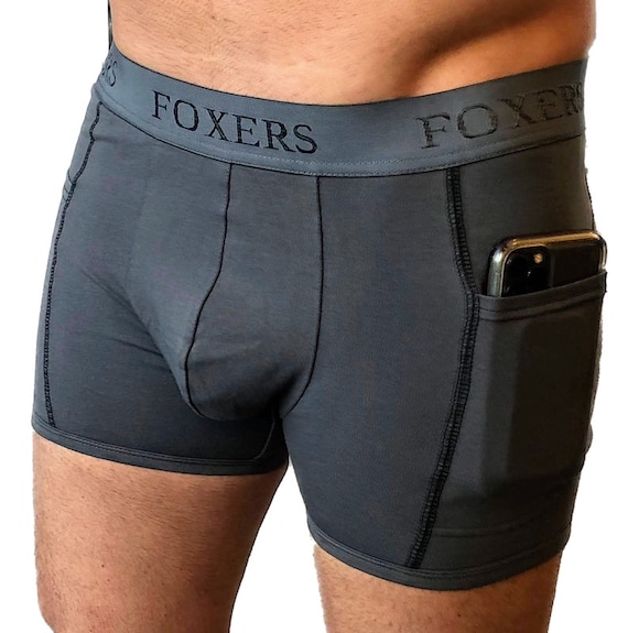 Grey Boxers, Mens Underwear, Boxers With Pockets, Sexy Boxers, Mens Boxer  Briefs, Sleepwear Men, Gym Underwear, Gift for Boyfriend, FOXERS 