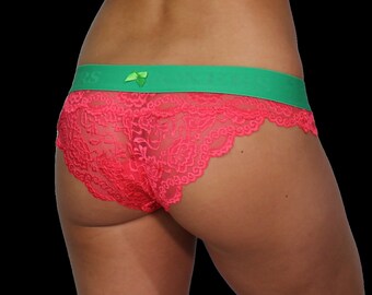 Foxers Berry lace Bikini Brief, Thong style, Underwear, Sexy comfortable Lingerie