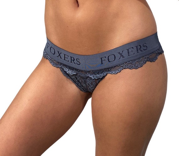 Lace Cheeky Panty - Heather blue