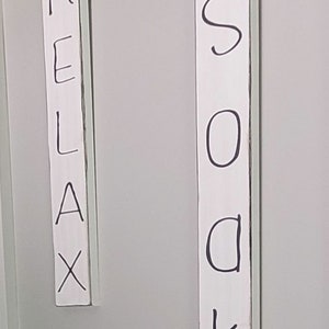 Bathroom Wood Sign | Relax | Soak| Bathroom Decor | Home Decor | Customizable
