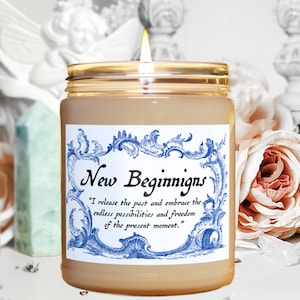 New Beginnings Candle New Start New Job Gift New Moon Full Going Away Gift Manifestation Candle Intention Candle Gift Breakup Divorce Gift