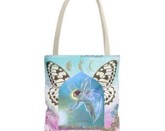 Borsa tote Fairy Whimsigoth: stampa botanica lunare, Witchcore Grunge