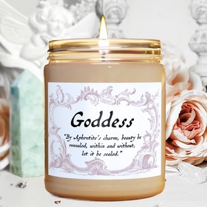 Goddess Aphrodite Candle Beauty Magick Spell Candle Pagan Goddess Candle Self Love Coquettecore Venus Goddess of Beauty Wiccan Gift for Her