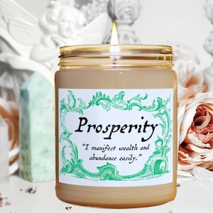 Prosperity Candle Abundance Intention Candle Manifest Abundance Candle Success Candle New Job Gift Money Drawing Wealth Ritual Candle Gift