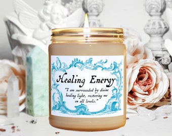 Healing Energy Candle Healing Intention Candle Energy Healing Candle Gift for Therapist Soy Candle Energy Healer Reiki Gift Massage Therapy