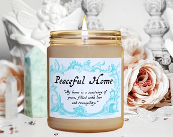 Peaceful Home Candle Healing Home Candles Soy Aromatherapy Candle Gift for Wife Housewarming Gift for Realtor New Home Candle Gift for Mom