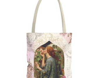 Borsa tote romantica con rose: stampa floreale botanica Whimsigoth