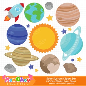 Solar System Clipart - Planets and Space Clipart  - Commercial and Personal Use Cliparts