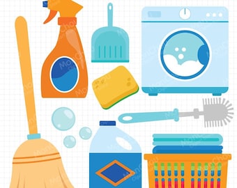House Cleaning Clipart Set – Chores Illustrations (Digital Download)
