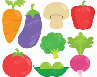 Vegetables Clipart  - Veggies Clipart Set - Instant Download - Commercial and Personal Use Cliparts