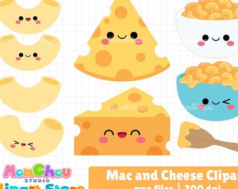 Mac and Cheese Clipart Set - Cute Macaroni and Cheese Clip Art Set For Commercial and Personal Use