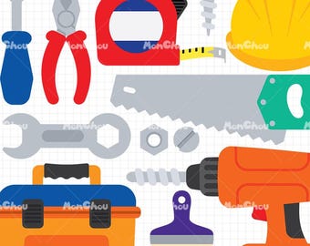 Toolbox Clipart Set - Tools Illustration (Digital Download)