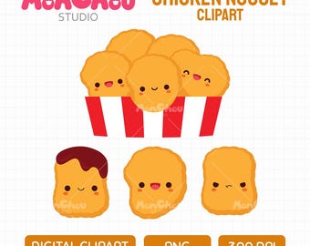 Chicken Nugget Clipart - Kawaii Chicken Nuggets Clip Art Solo