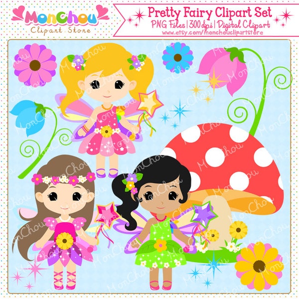 SALE 50% OFF! | Pretty Fairy Clipart  - For Commercial and Personal Use