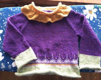 Handknit child sweater