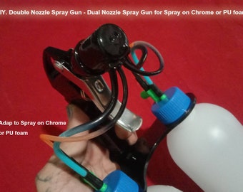 DIY Double Nozzle Spray Gun-Dual Nozzel Spray Gun for Spray on Chrome or PU foam.