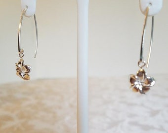 Plumeria / Frangipani Flower Earrings with French Wires in Sterling Silver from the Garden Collection!