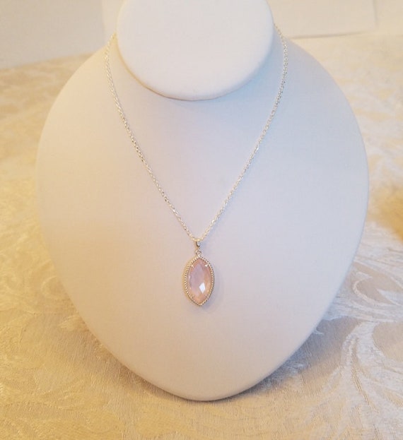 NEW Beautiful 2x Sided Marquise Rose Quartz Pendant in | Etsy